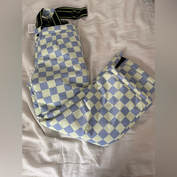 Zara  checkerboard water resistant pants with straps - Picture 7 of 11